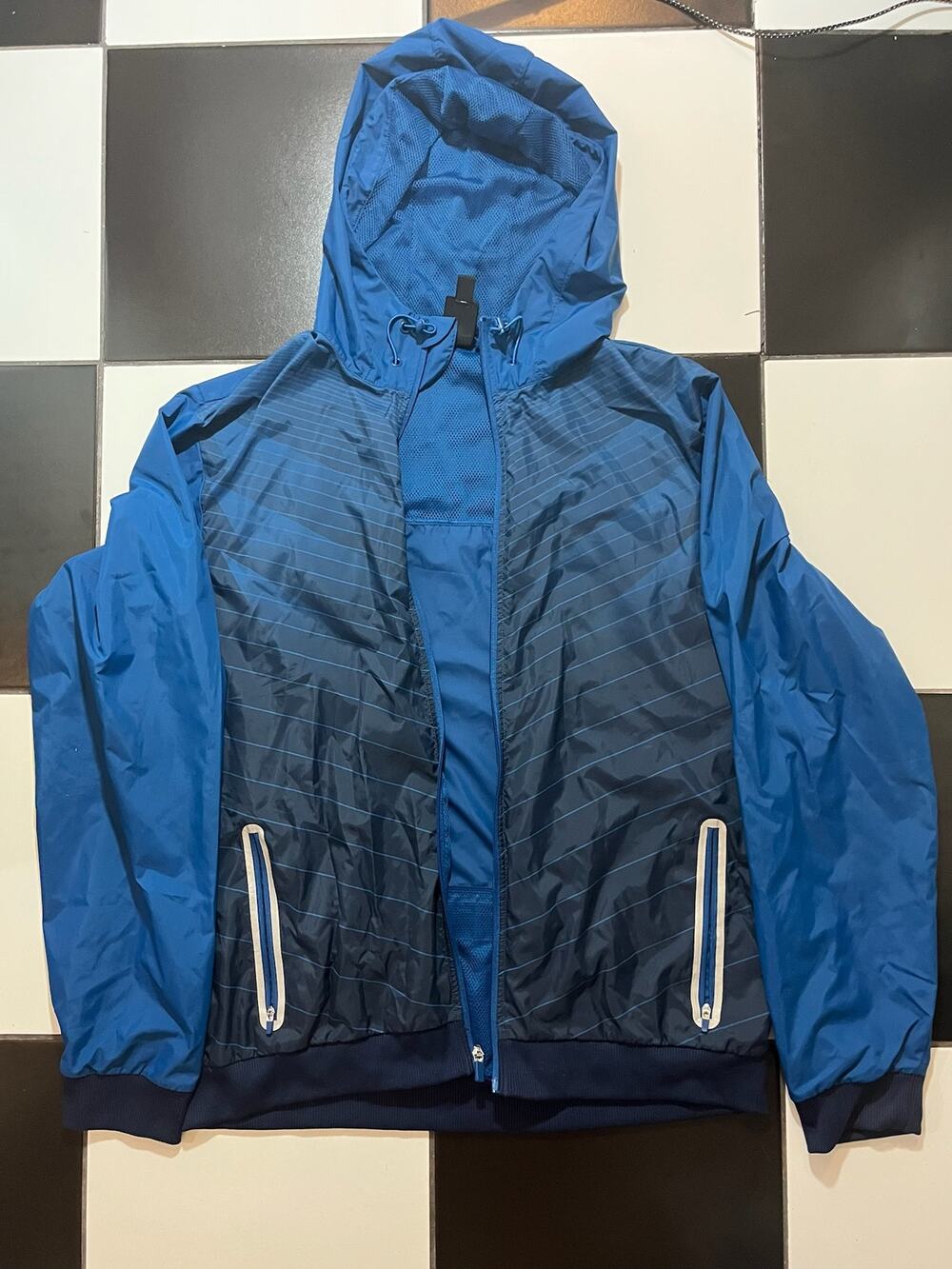 Ideology Men's Hooded Windbreaker Jacket Size M Blue Dark Blue